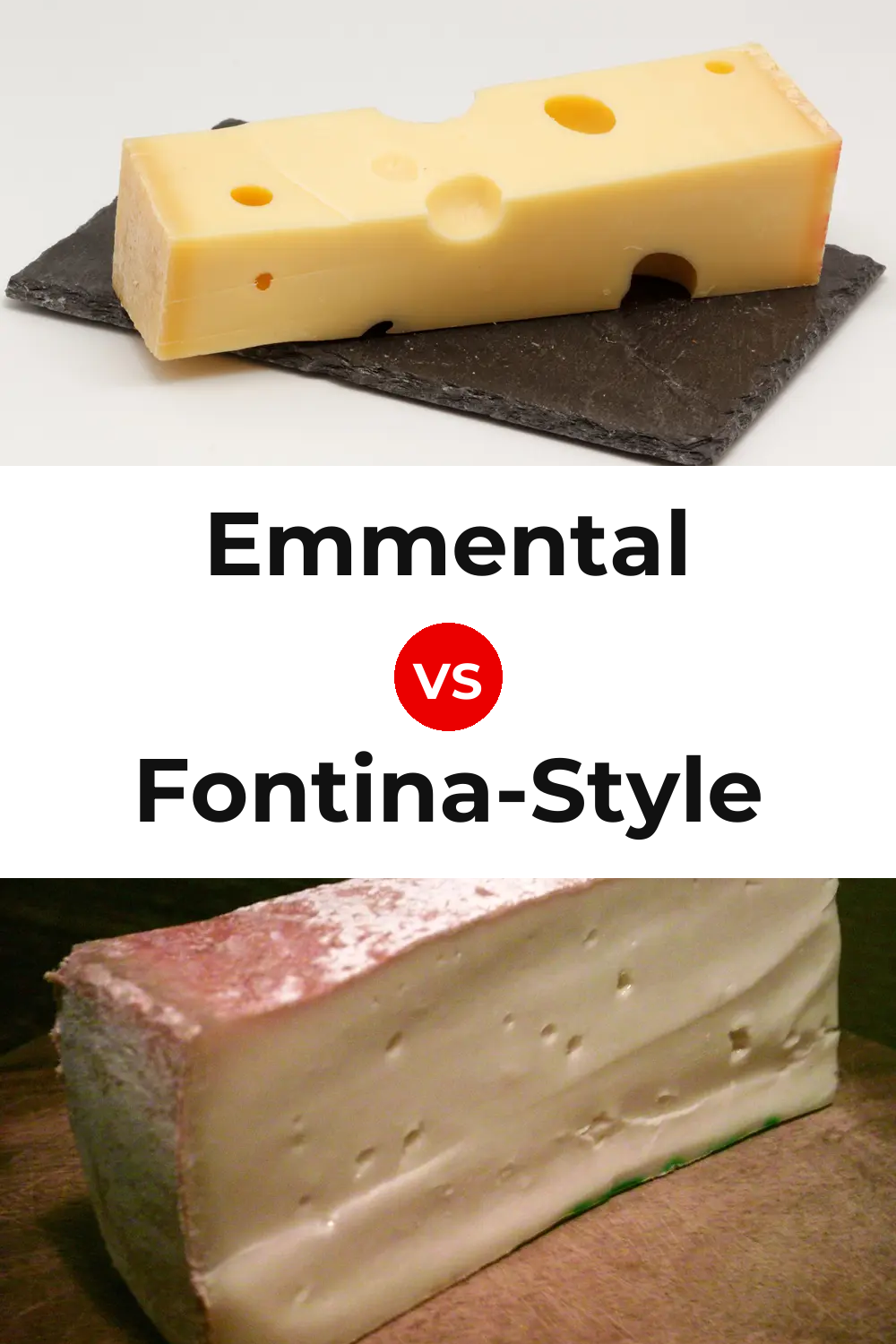 Emmental Cheese vs Fontina-Style Cheese Pinterest comparison
