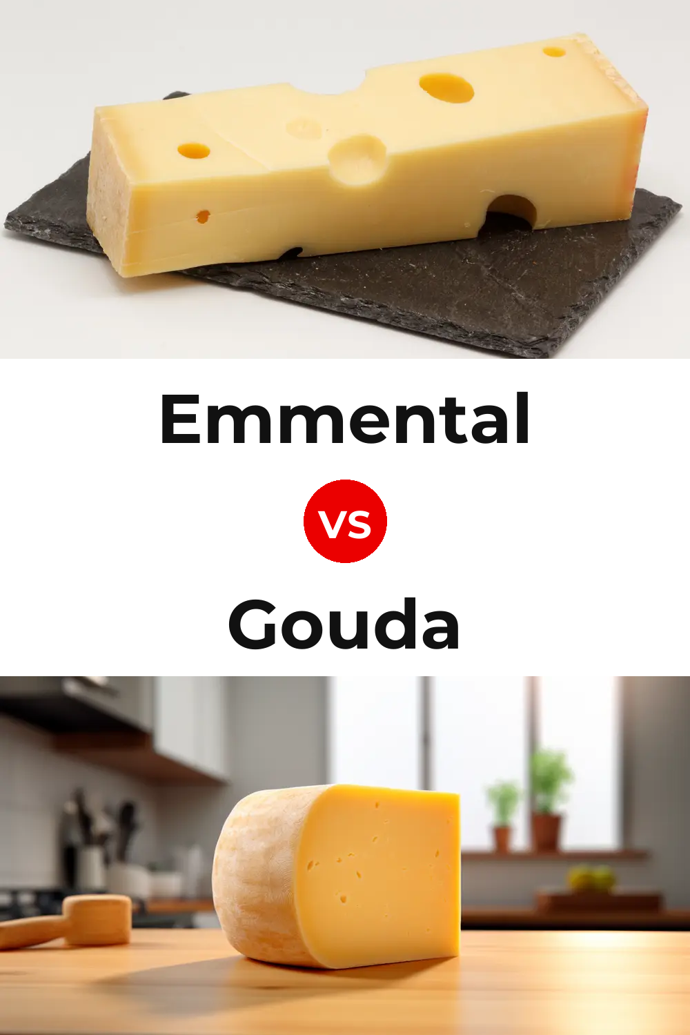 Emmental Cheese vs Gouda Cheese Pinterest comparison