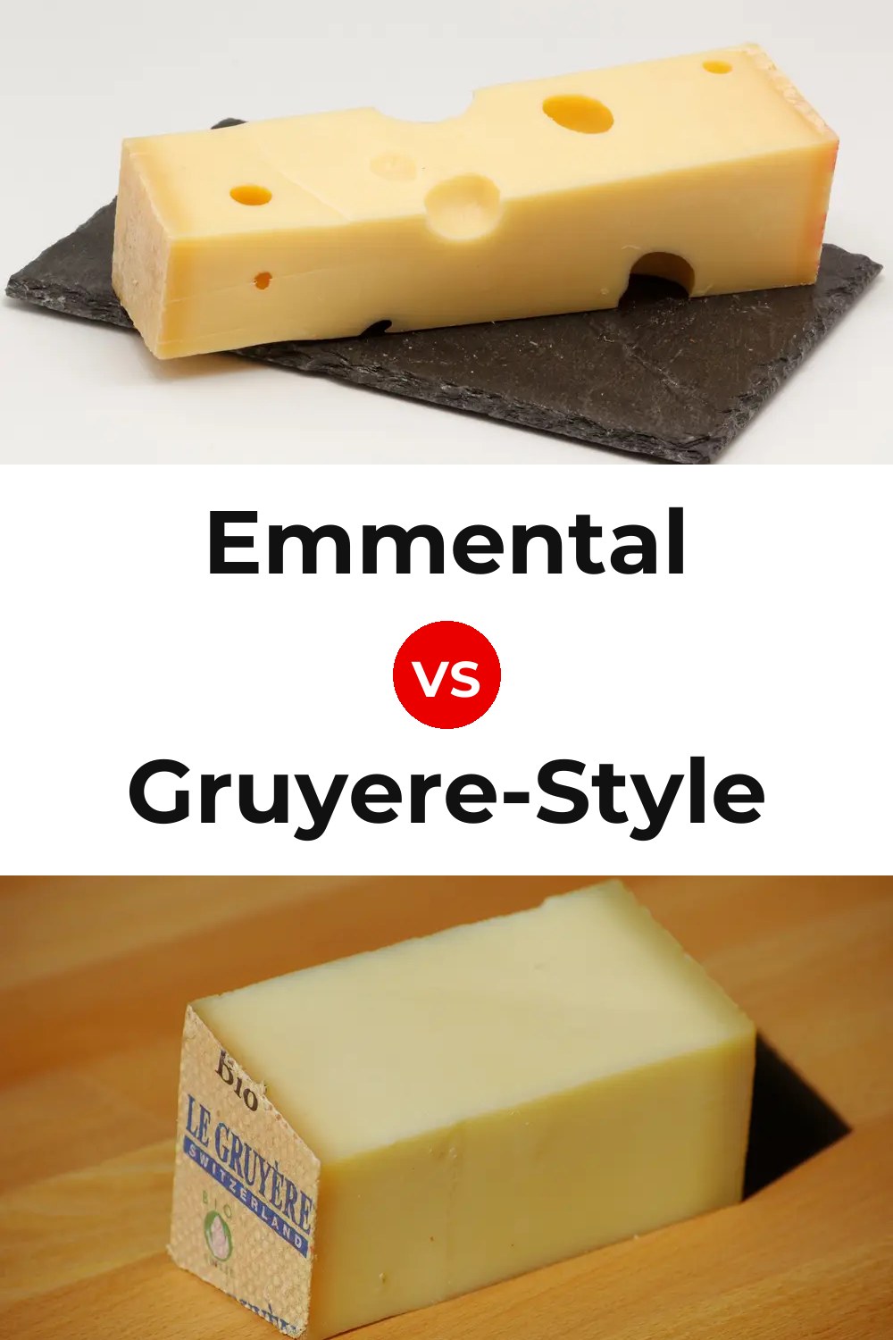 Emmental Cheese vs Gruyere-Style Cheese Pinterest comparison