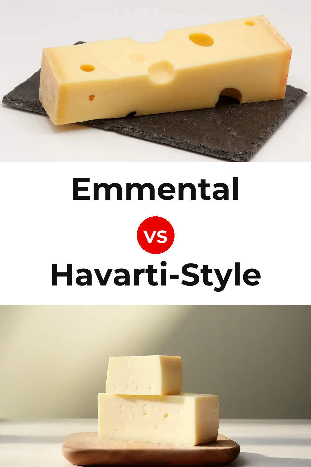 Emmental Cheese vs Havarti-Style Cheese Pinterest comparison