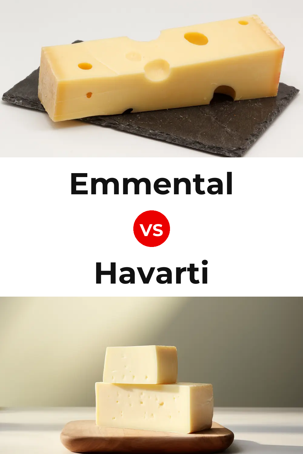 Emmental Cheese vs Havarti Cheese Pinterest comparison
