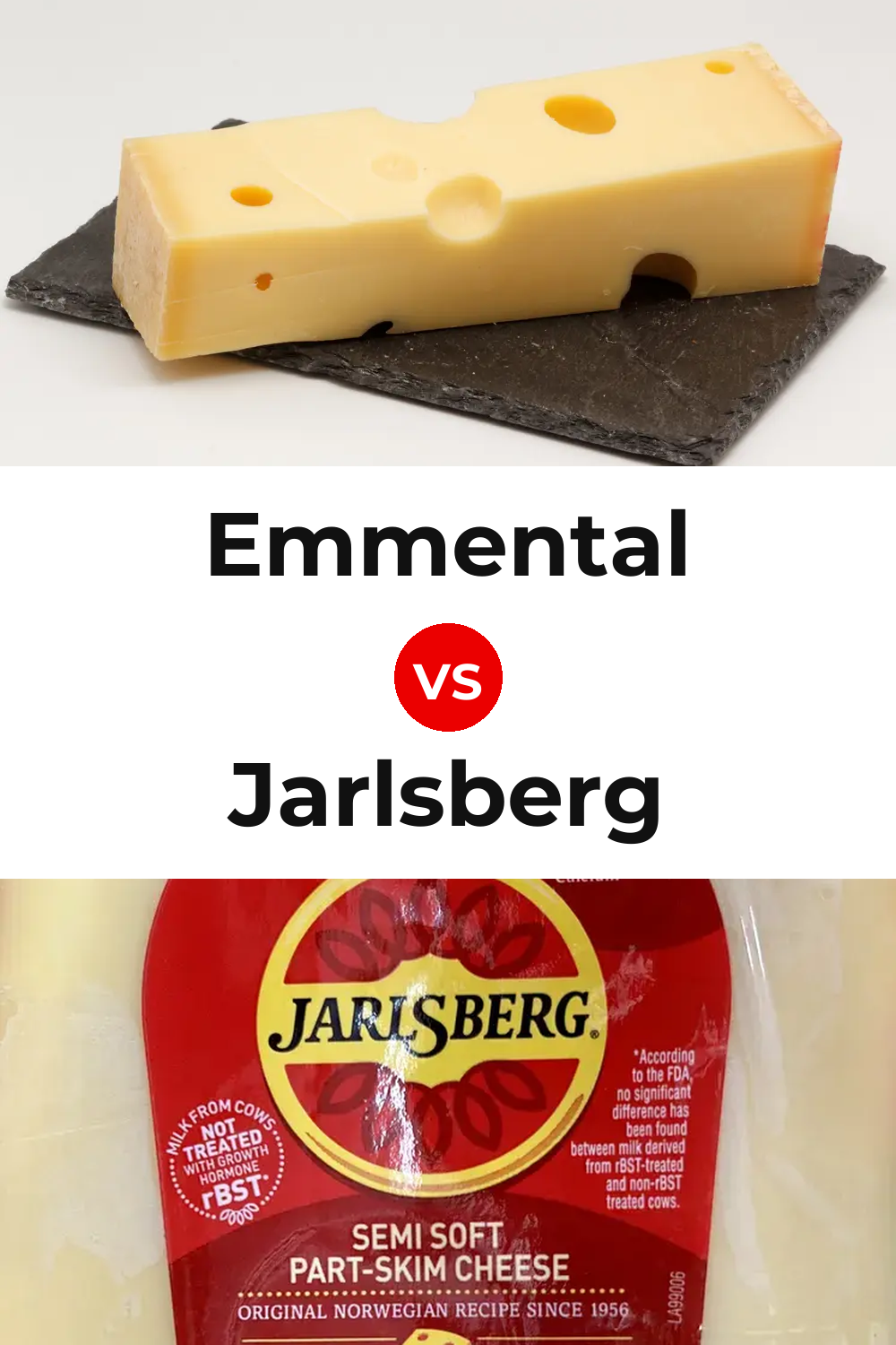 Emmental Cheese vs Jarlsberg Cheese Pinterest comparison