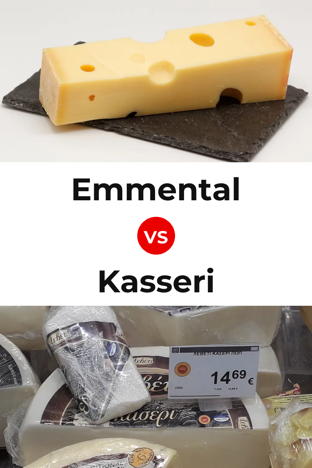Emmental Cheese vs Kasseri Cheese Pinterest comparison