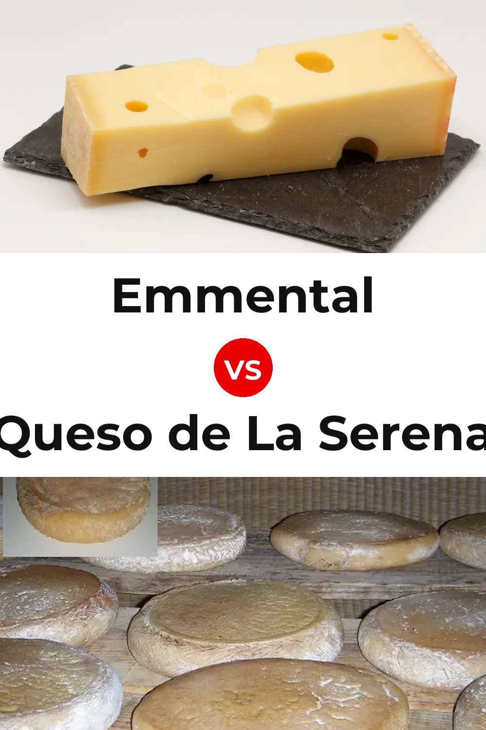 Emmental Cheese vs Queso de La Serena Pinterest comparison