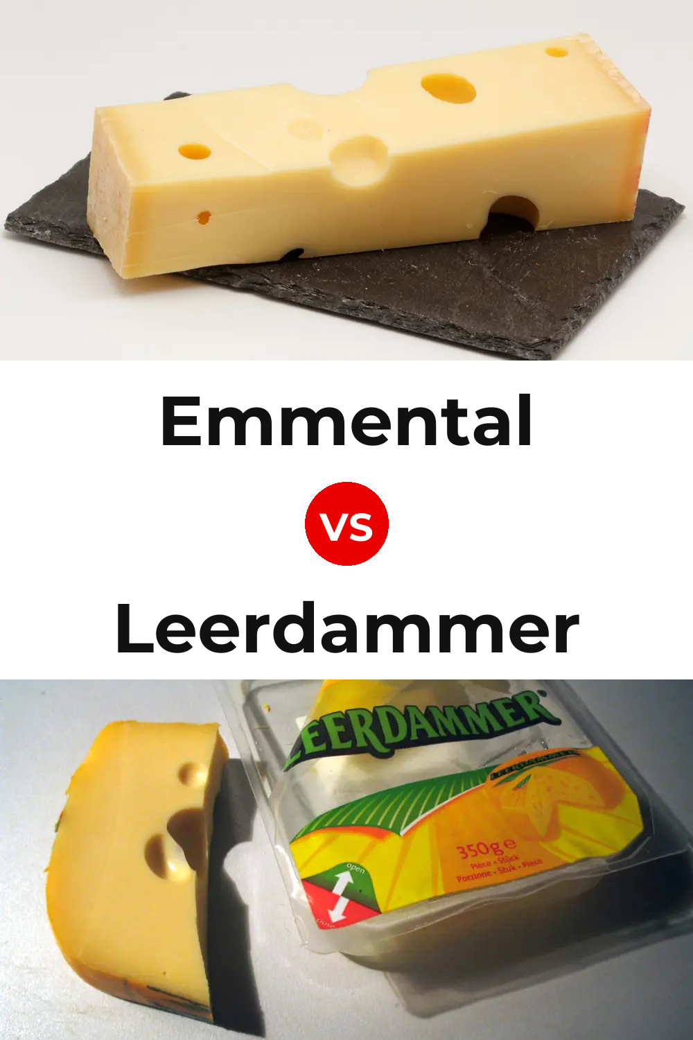 Emmental Cheese vs Leerdammer Cheese Pinterest comparison