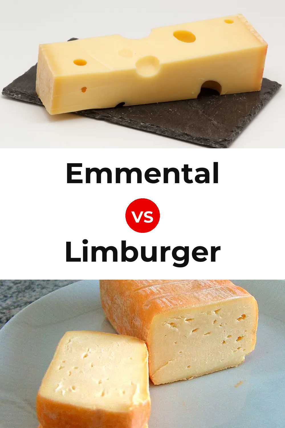 Emmental Cheese vs Limburger Cheese Pinterest comparison