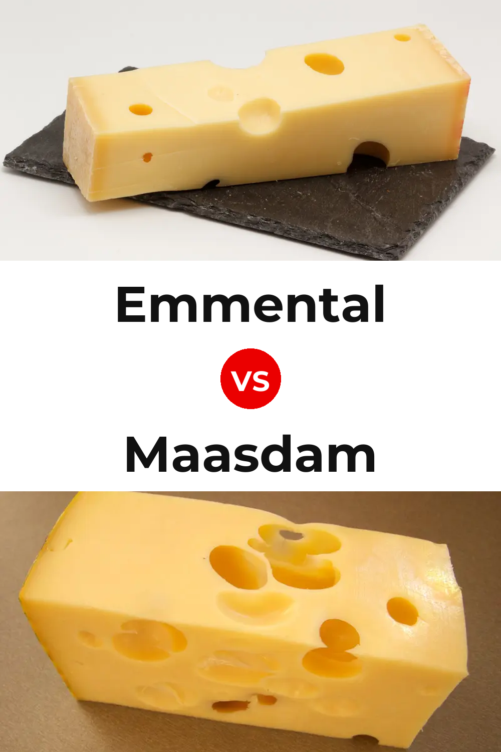 Emmental Cheese vs Maasdam Cheese Pinterest comparison