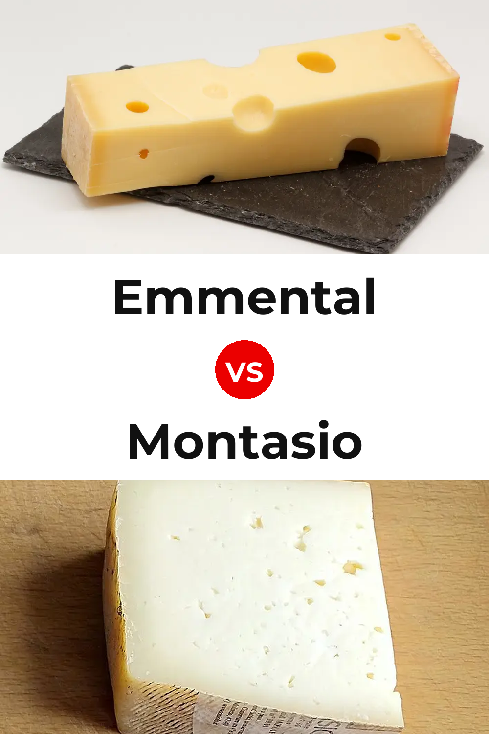 Emmental Cheese vs Montasio Cheese Pinterest comparison