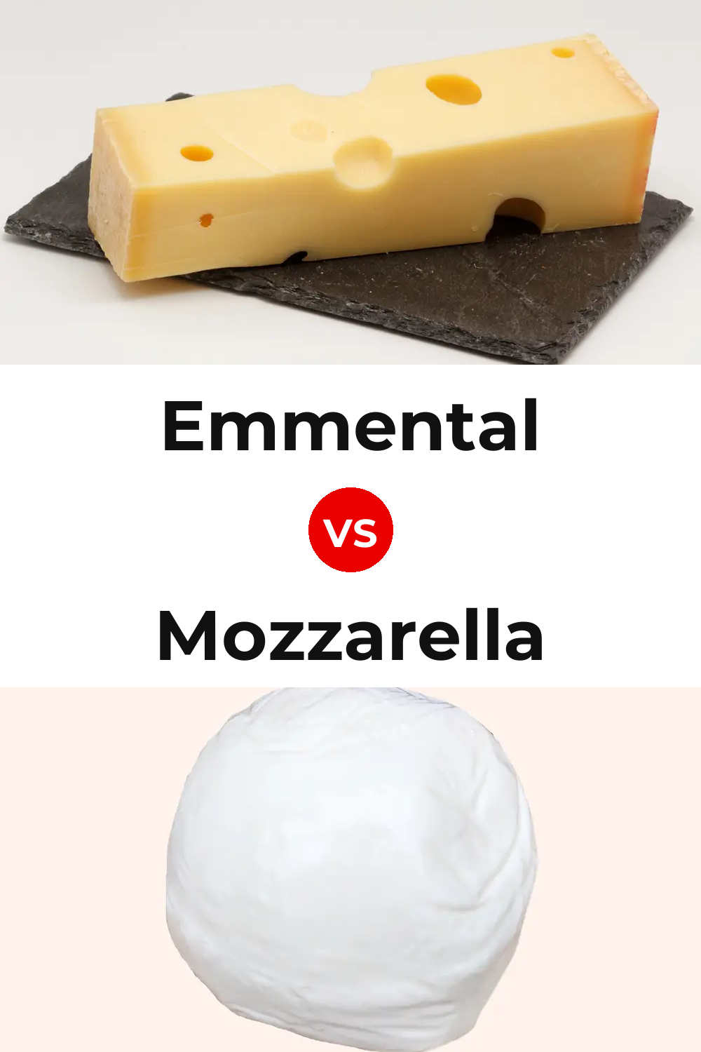 Emmental Cheese vs Mozzarella Cheese Pinterest comparison