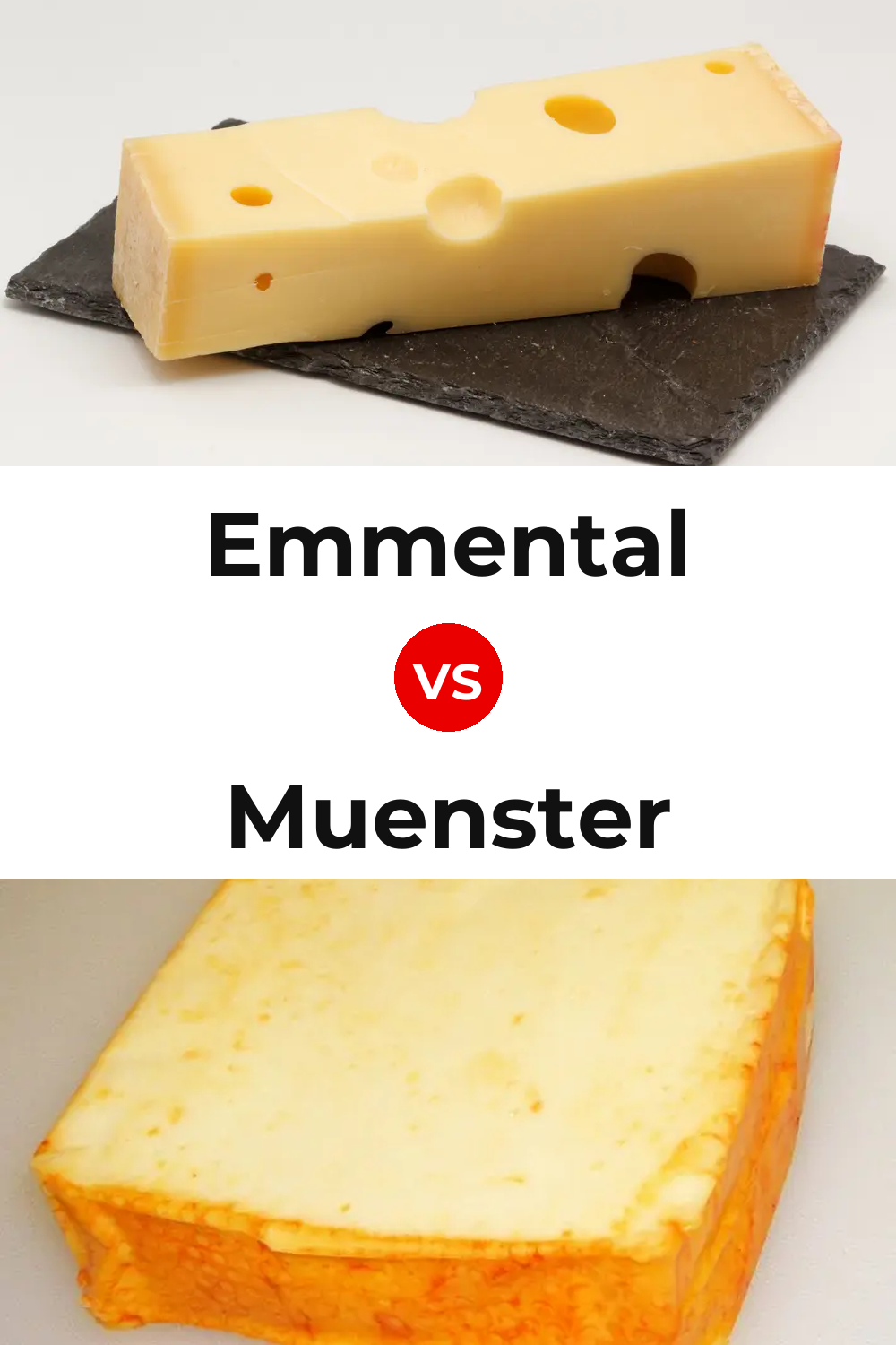 Emmental Cheese vs Muenster Cheese Pinterest comparison
