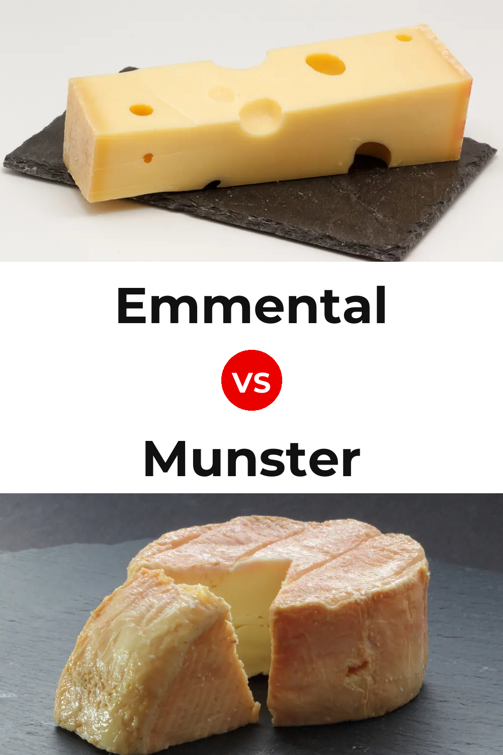 Emmental Cheese vs Munster Cheese Pinterest comparison