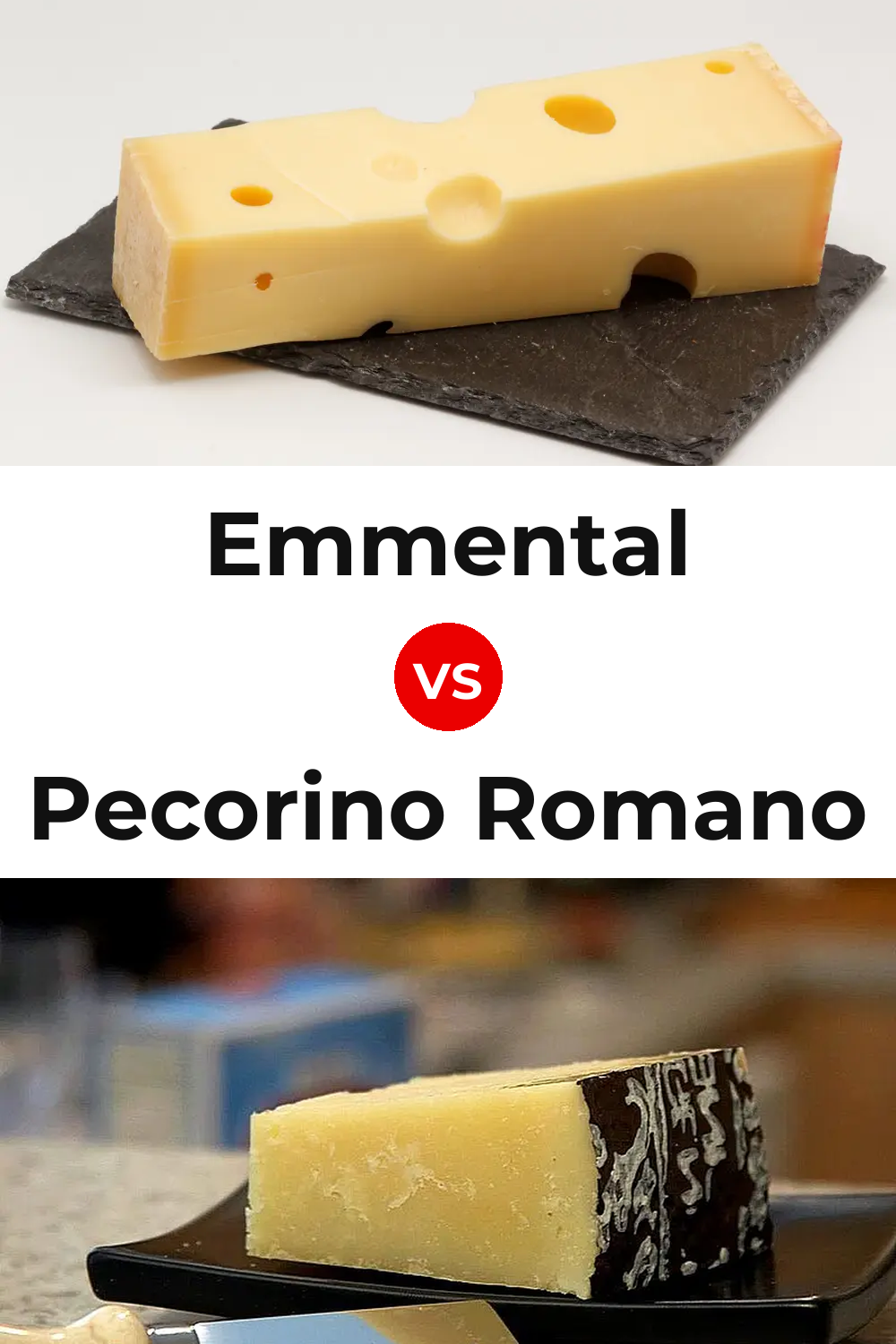 Emmental Cheese vs Pecorino Romano Cheese Pinterest comparison