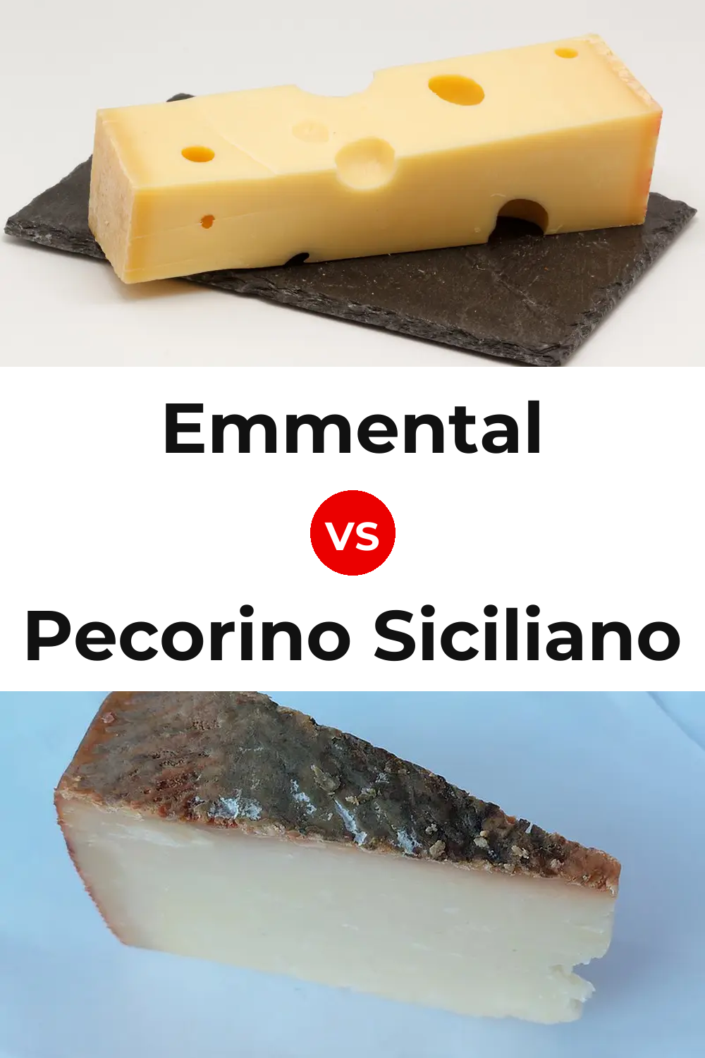 Emmental Cheese vs Pecorino Siciliano Cheese Pinterest comparison