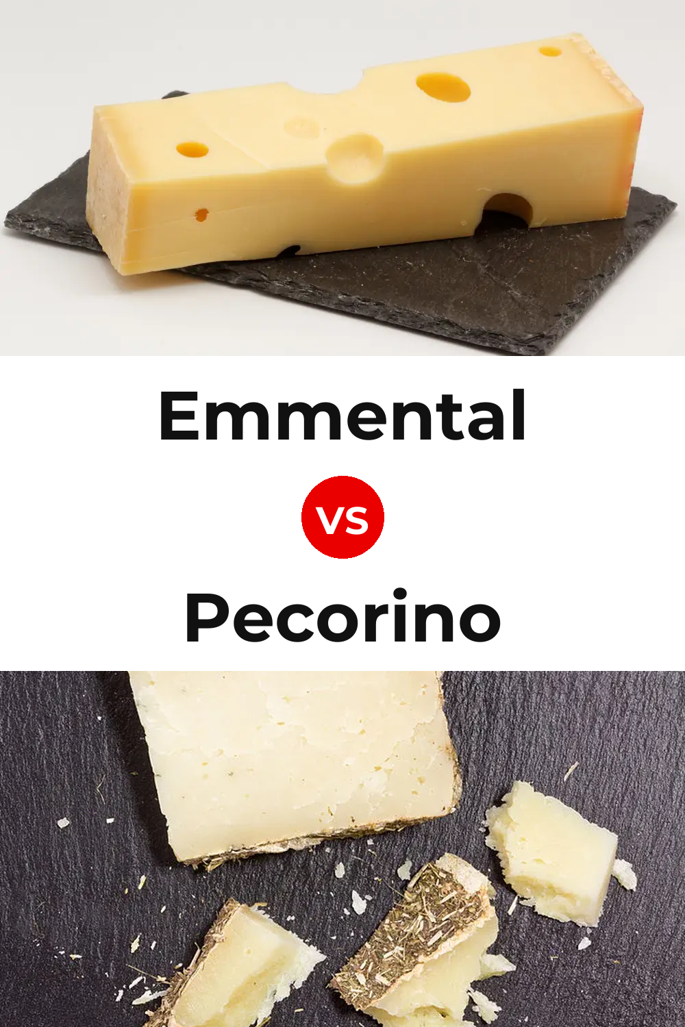 Emmental Cheese vs Pecorino Cheese Pinterest comparison