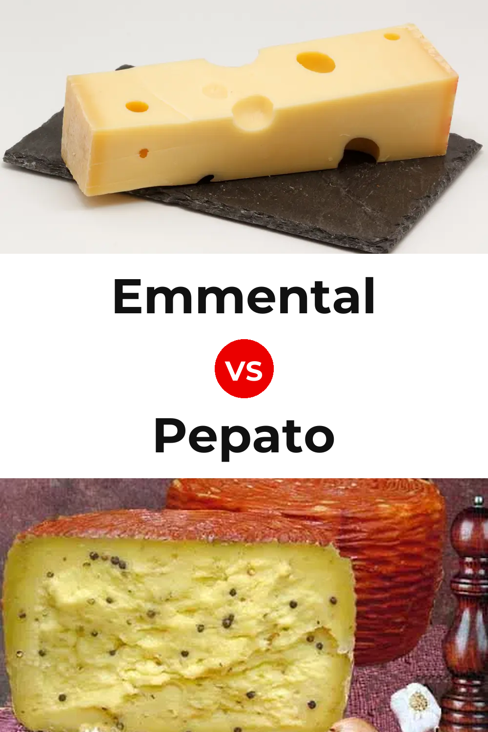 Emmental Cheese vs Pepato Cheese Pinterest comparison