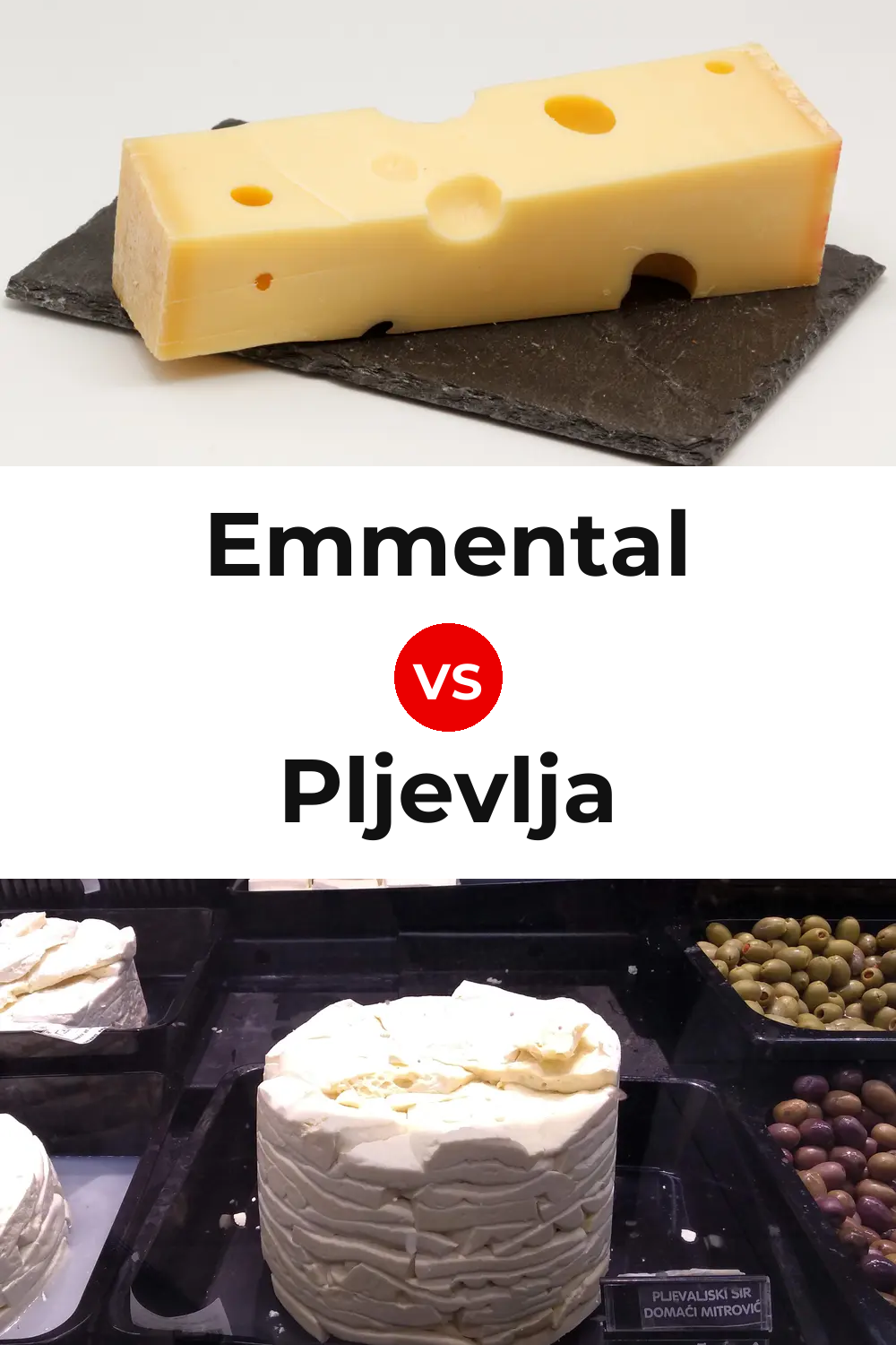 Emmental Cheese vs Pljevlja Cheese Pinterest comparison