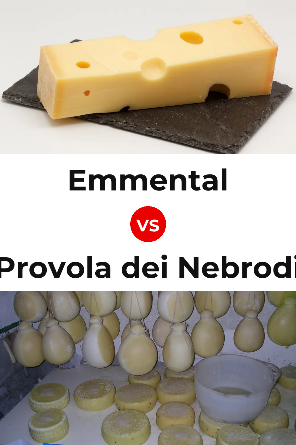 Emmental Cheese vs Provola dei Nebrodi Cheese Pinterest comparison