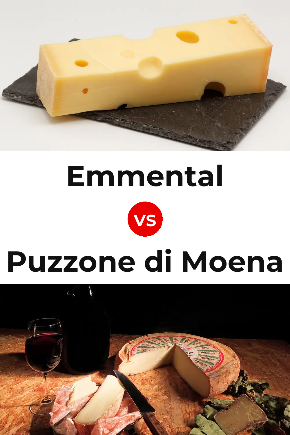 Emmental Cheese vs Puzzone di Moena Cheese Pinterest comparison