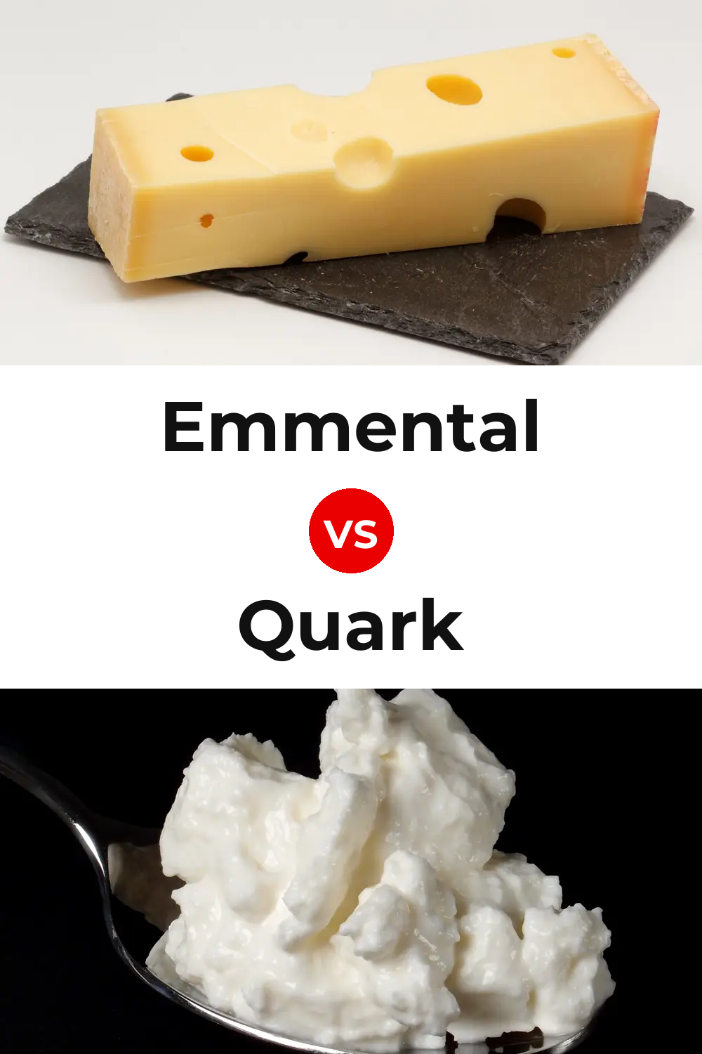 Emmental Cheese vs Quark Cheese Pinterest comparison