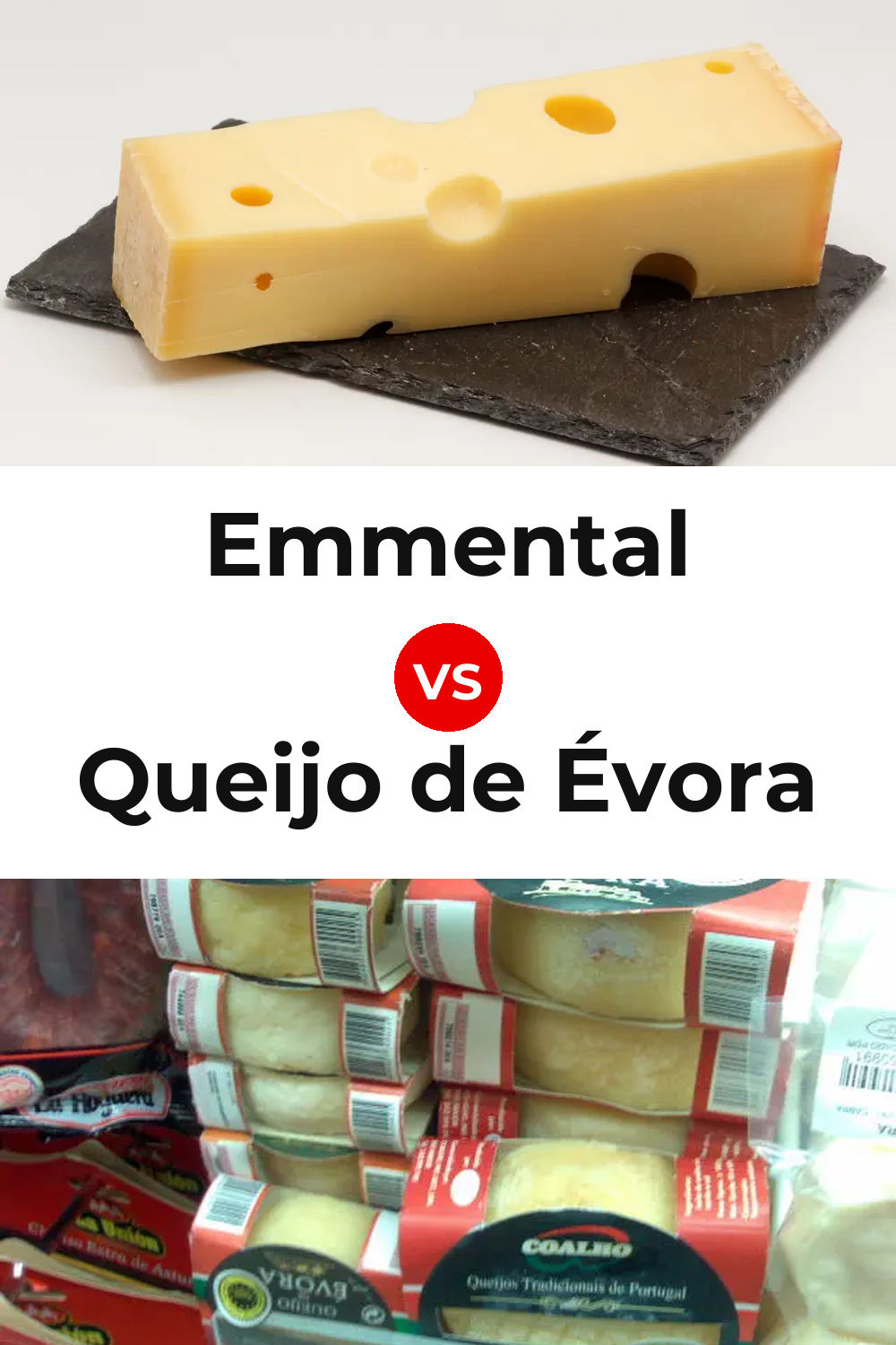 Emmental Cheese vs Queijo de Évora Pinterest comparison