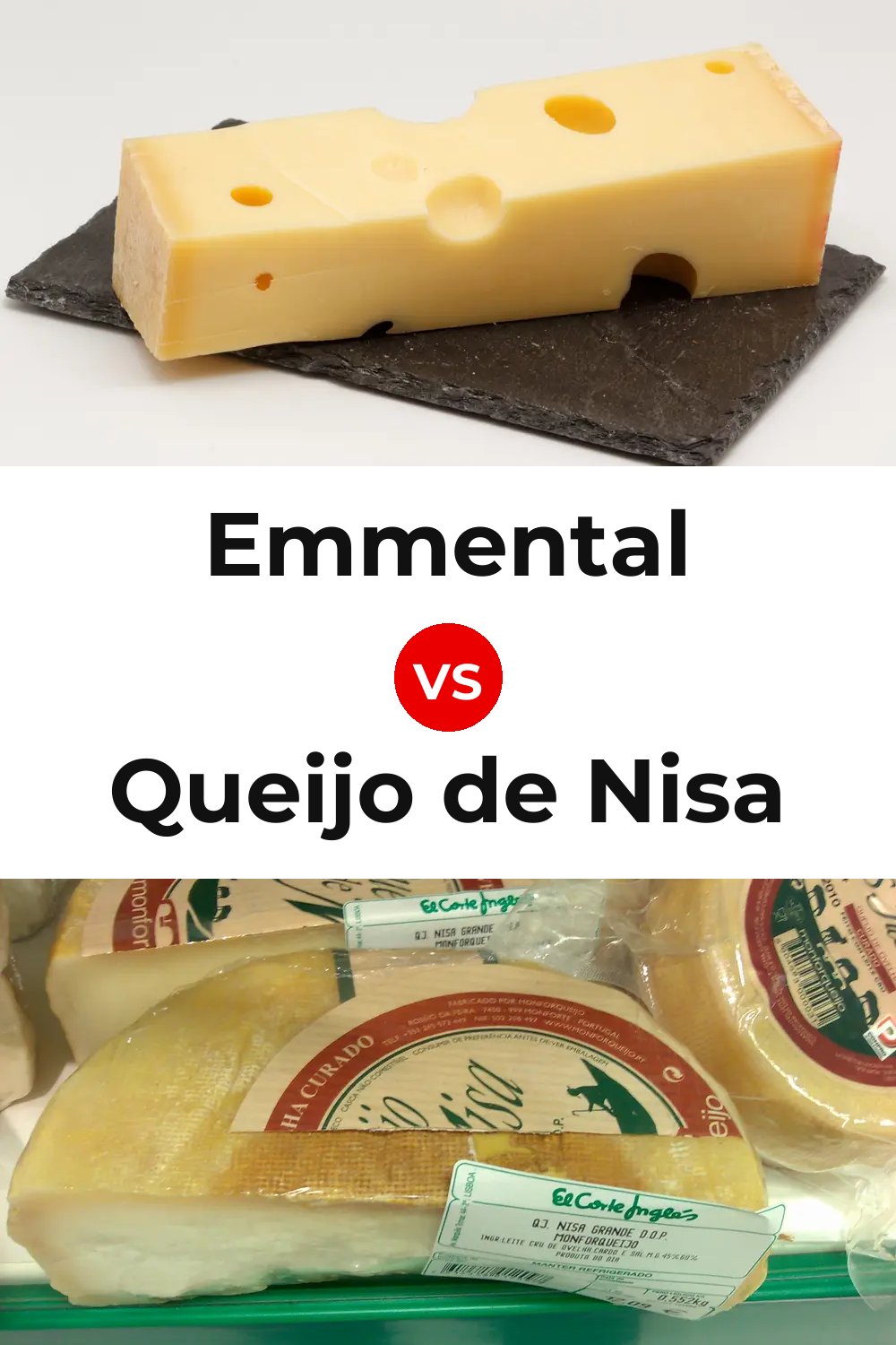 Emmental Cheese vs Queijo de Nisa Pinterest comparison