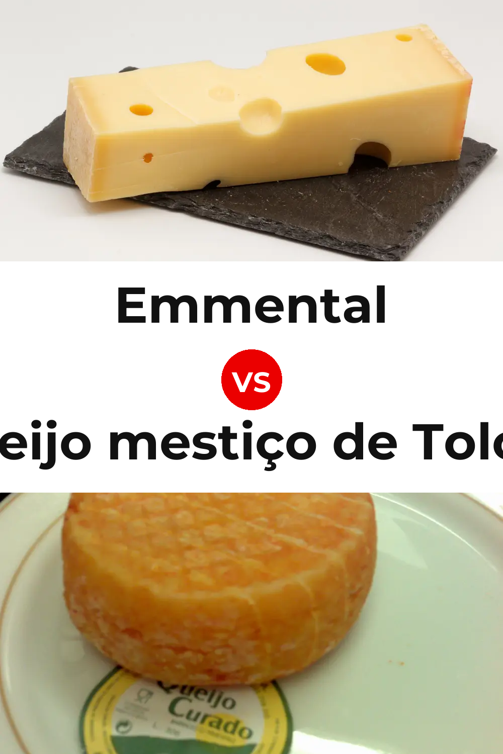 Emmental Cheese vs Queijo mestiço de Tolosa Pinterest comparison