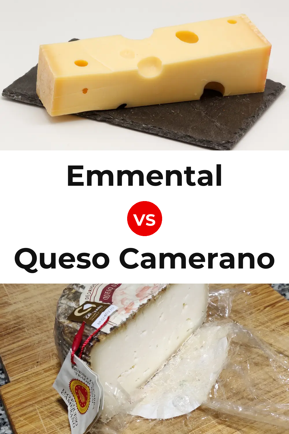 Emmental Cheese vs Queso Camerano Pinterest comparison
