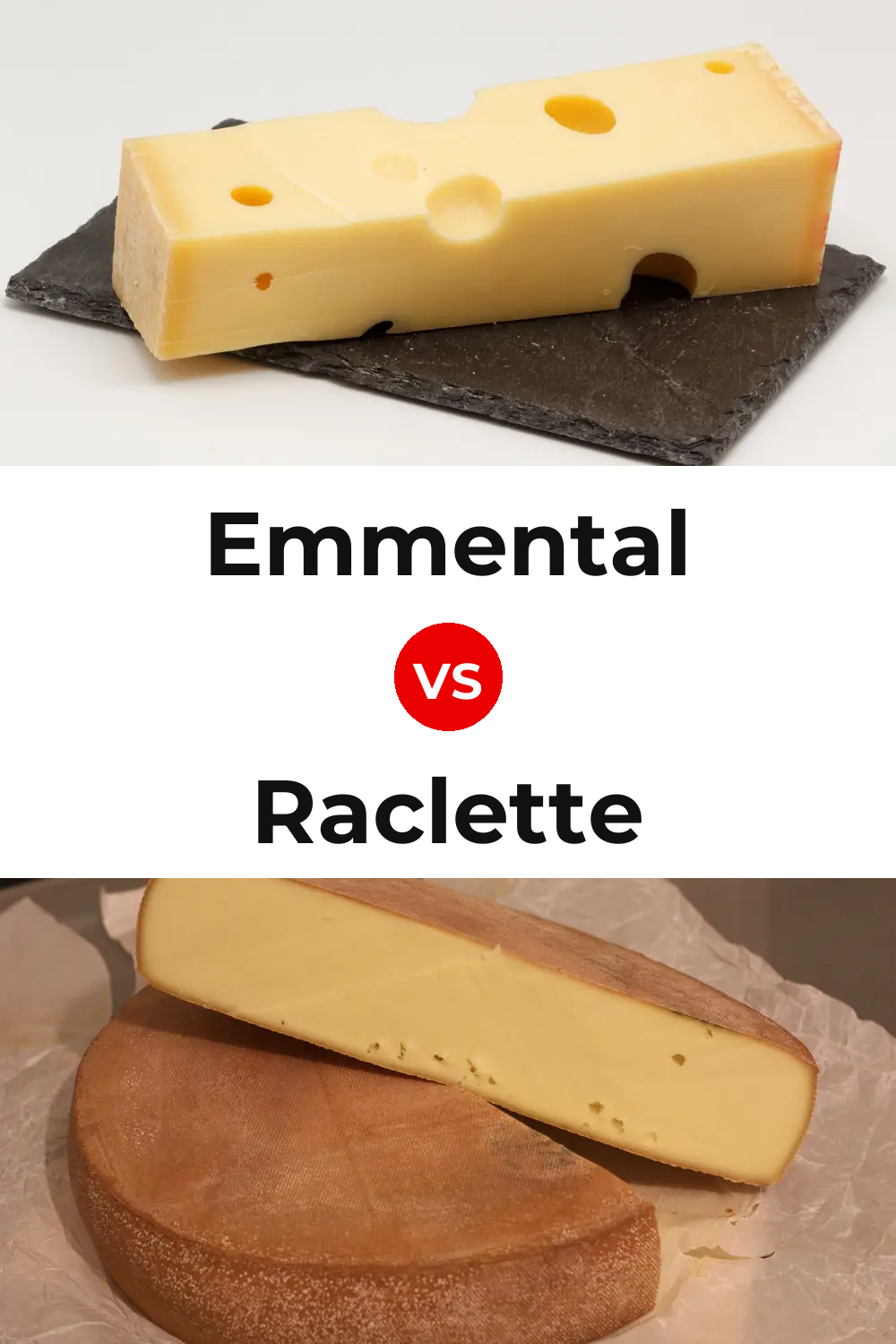 Emmental Cheese vs Raclette Cheese Pinterest comparison