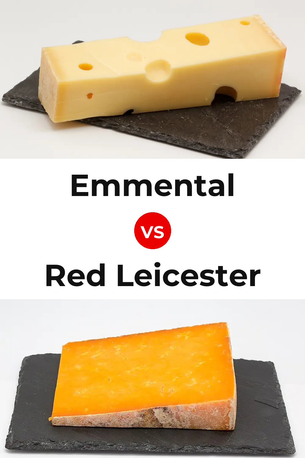 Emmental Cheese vs Red Leicester Cheese Pinterest comparison