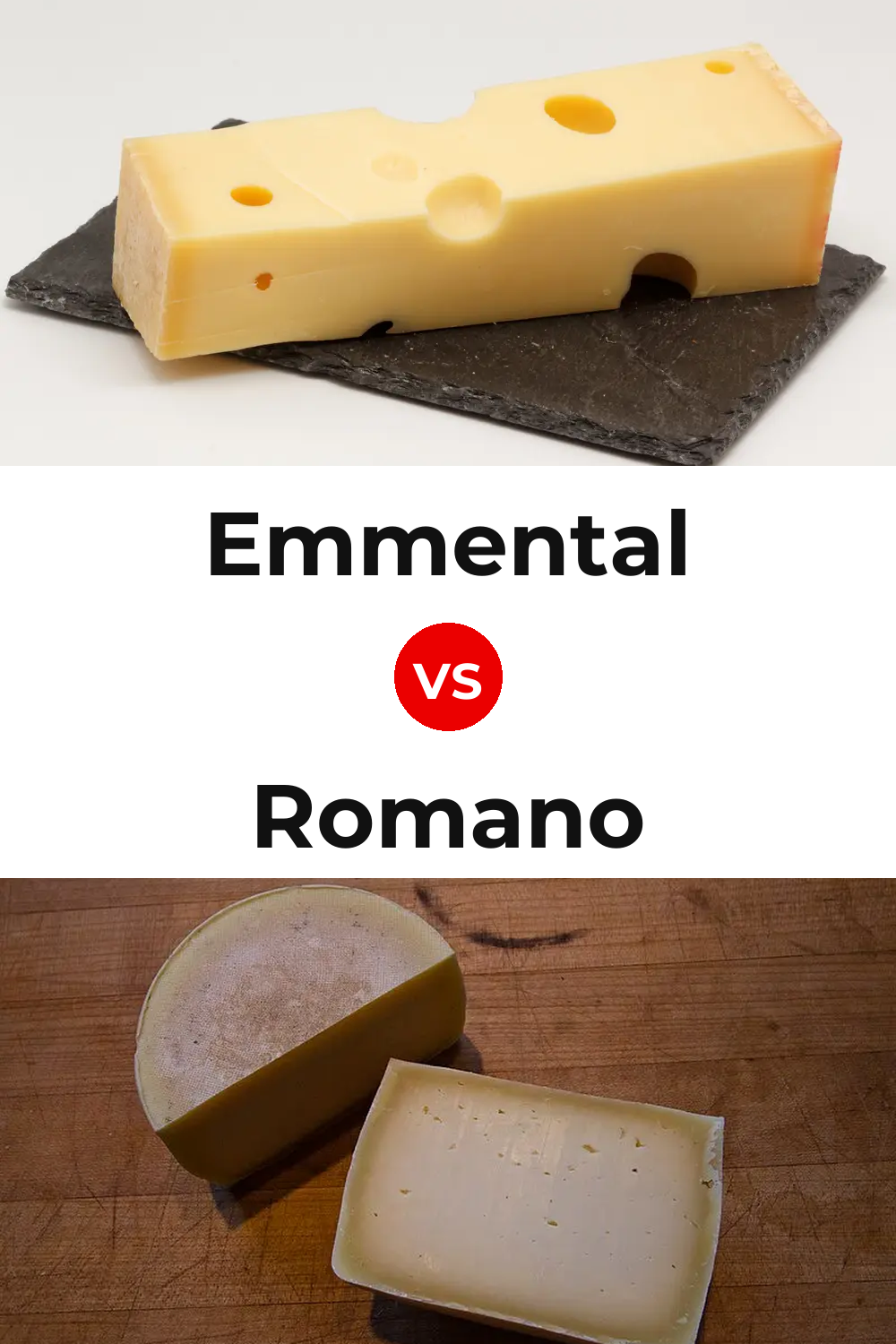 Emmental Cheese vs Romano Cheese Pinterest comparison