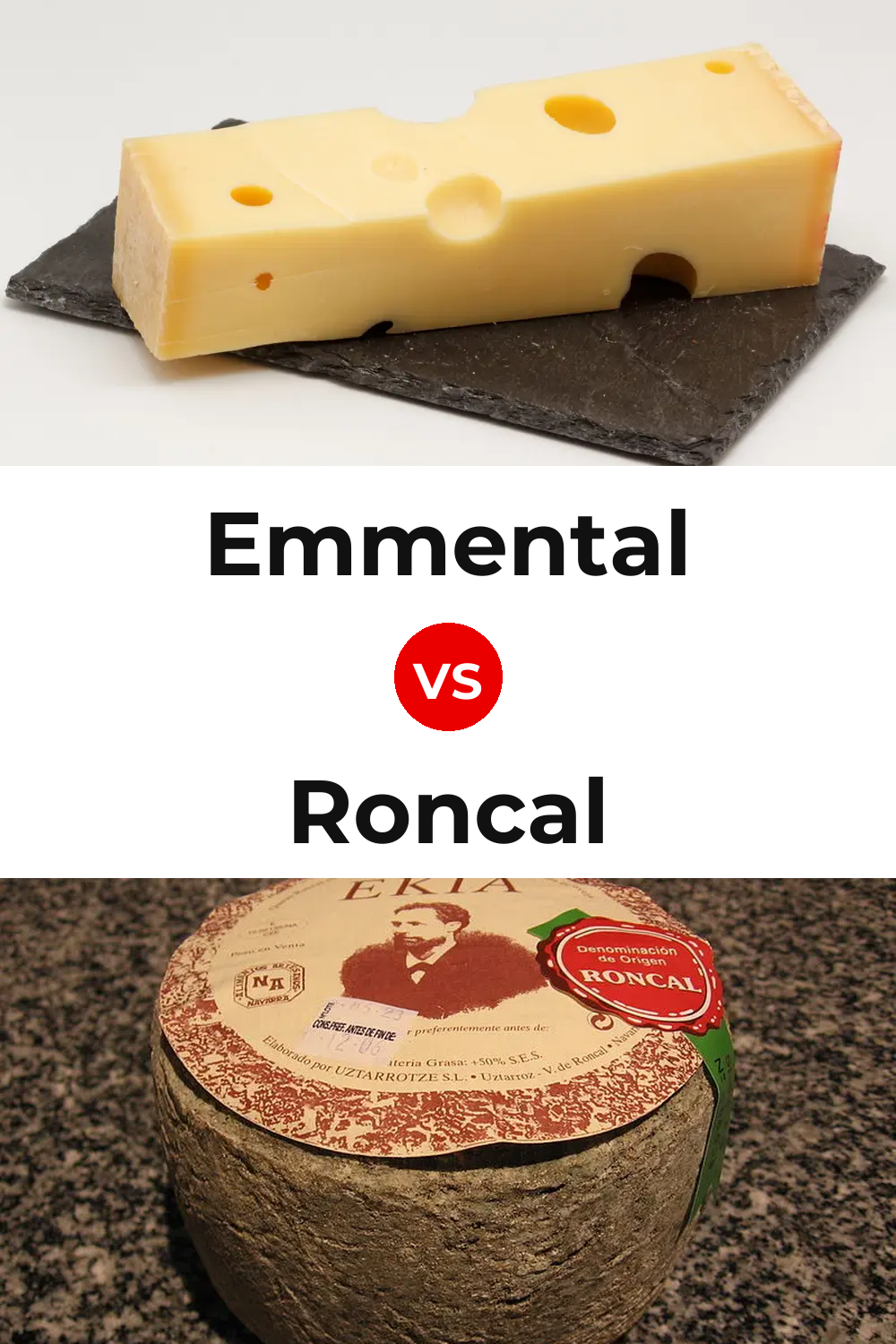 Emmental Cheese vs Roncal Cheese Pinterest comparison