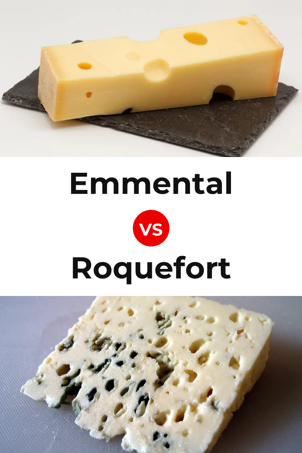 Emmental Cheese vs Roquefort Cheese Pinterest comparison