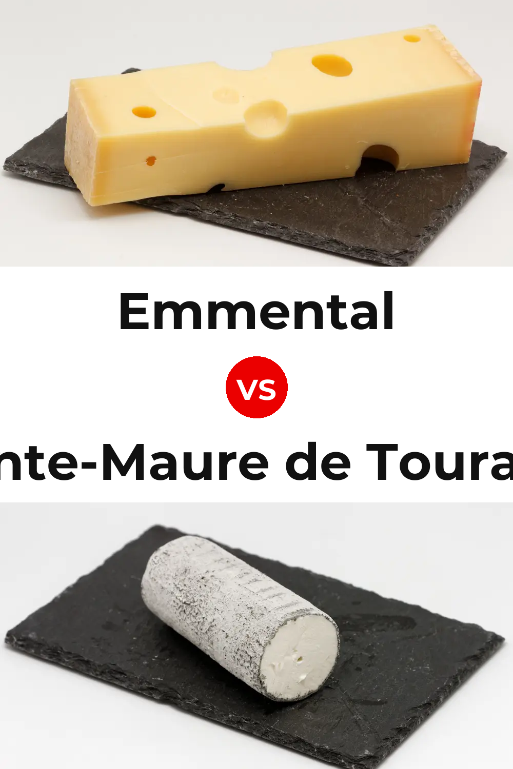 Emmental Cheese vs Sainte-Maure de Touraine Cheese Pinterest comparison