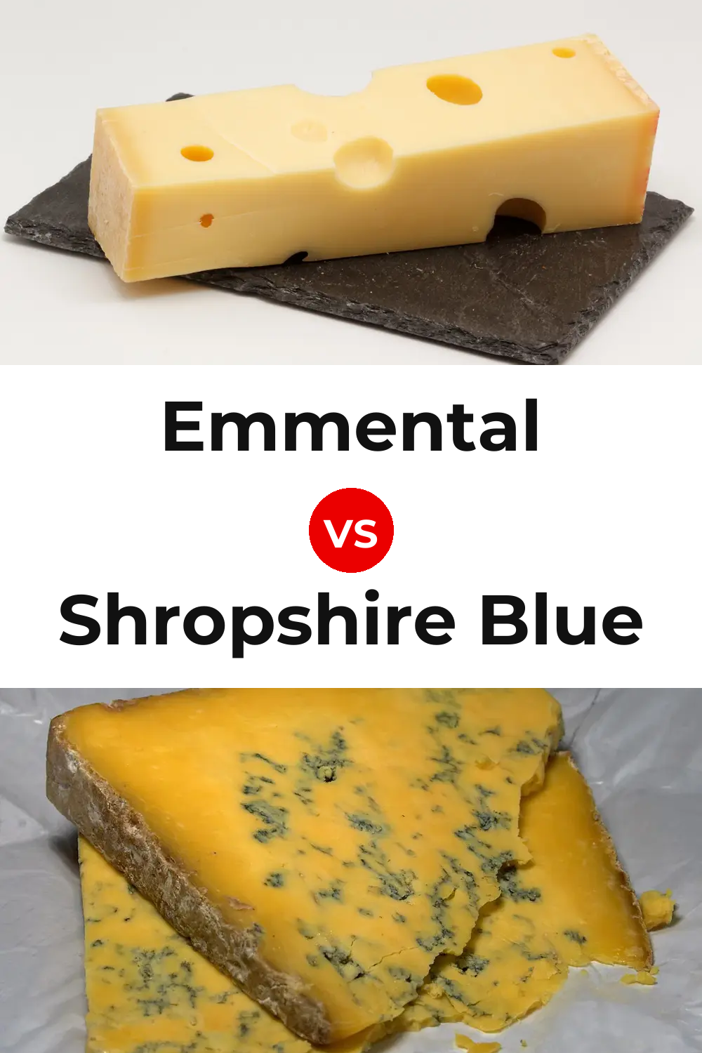 Emmental Cheese vs Shropshire Blue Cheese Pinterest comparison