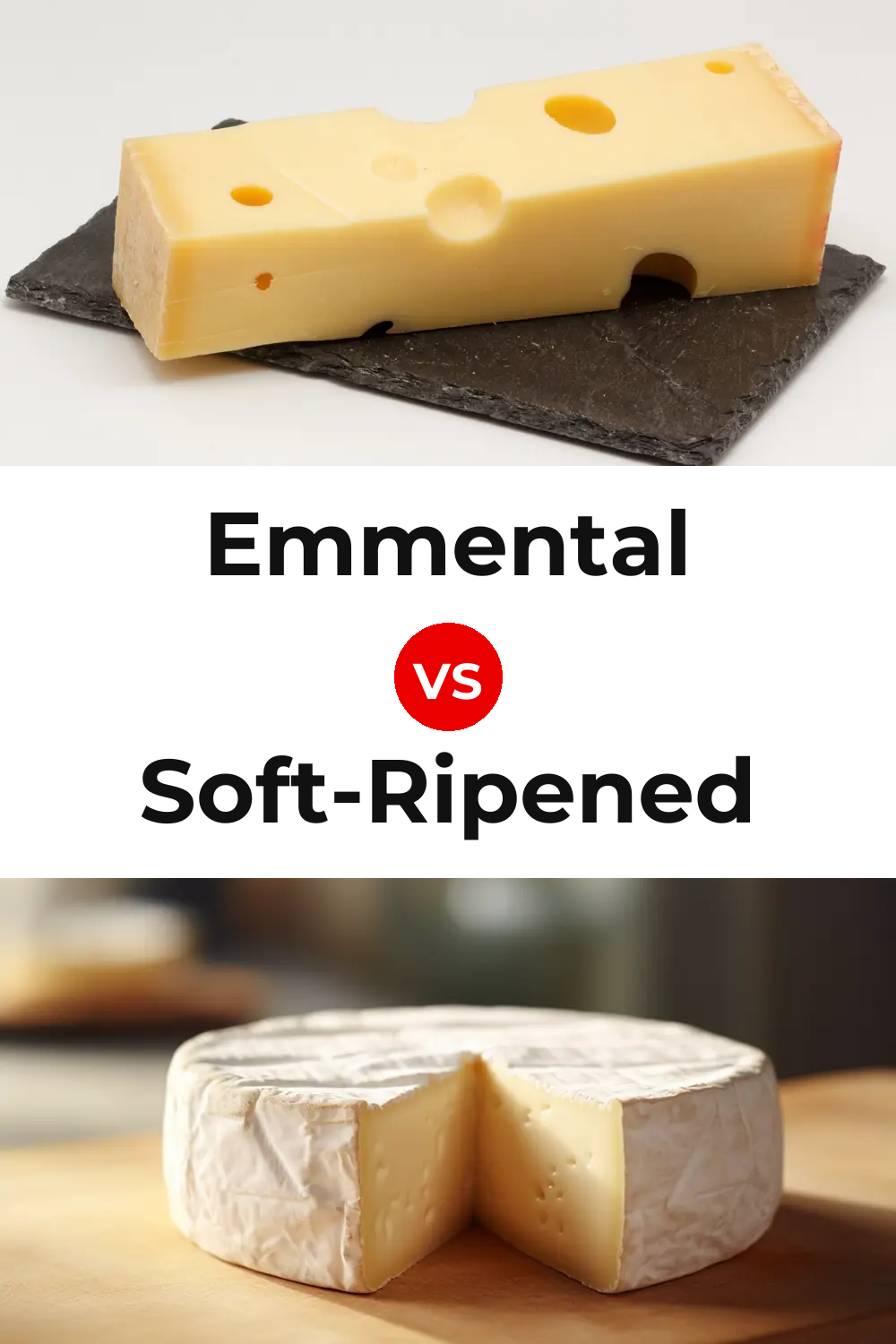 Emmental Cheese vs Soft-Ripened Cheese Pinterest comparison