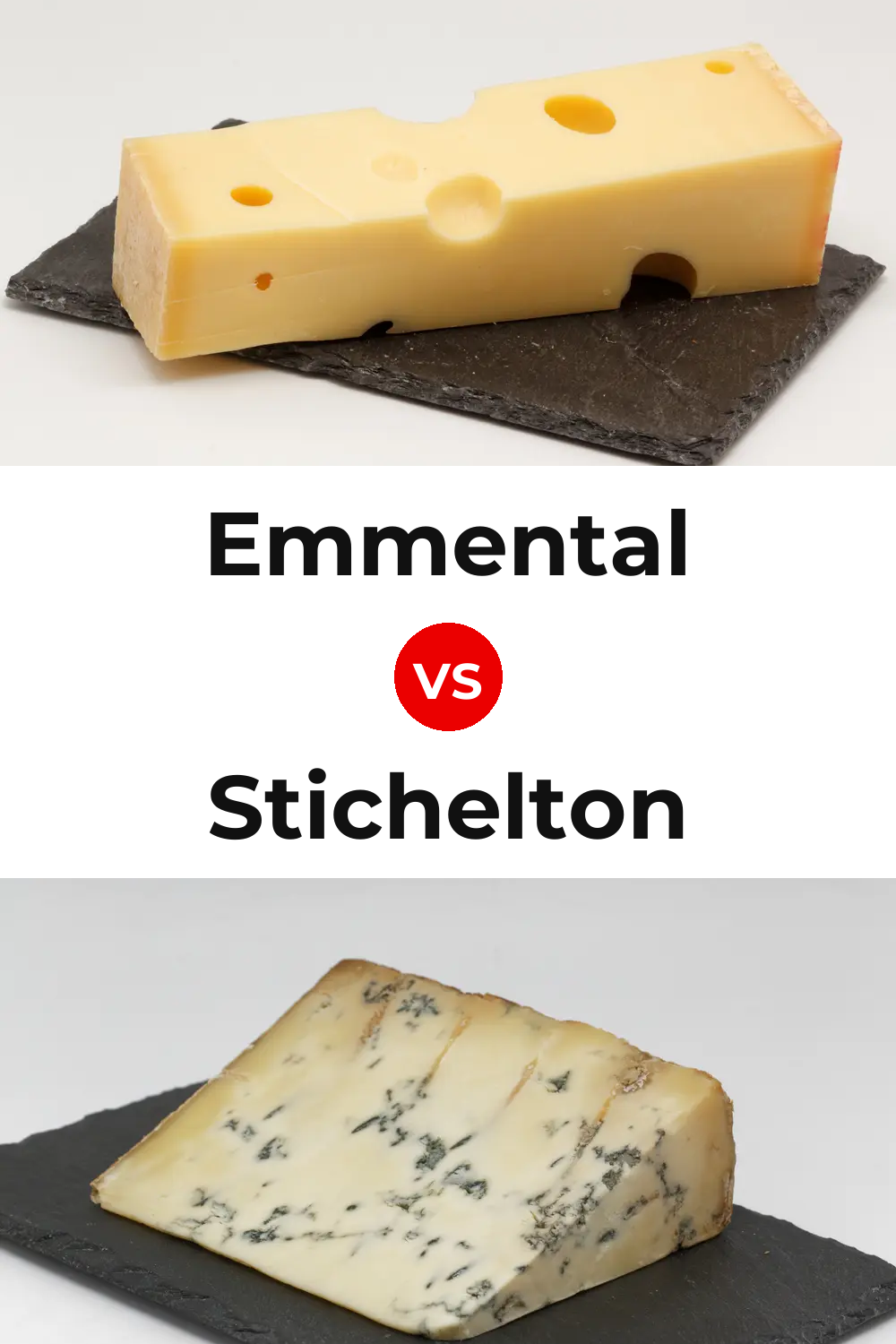Emmental Cheese vs Stichelton Cheese Pinterest comparison