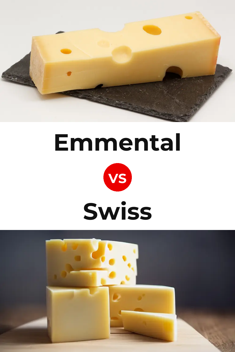 Emmental Cheese vs Swiss Cheese Pinterest comparison