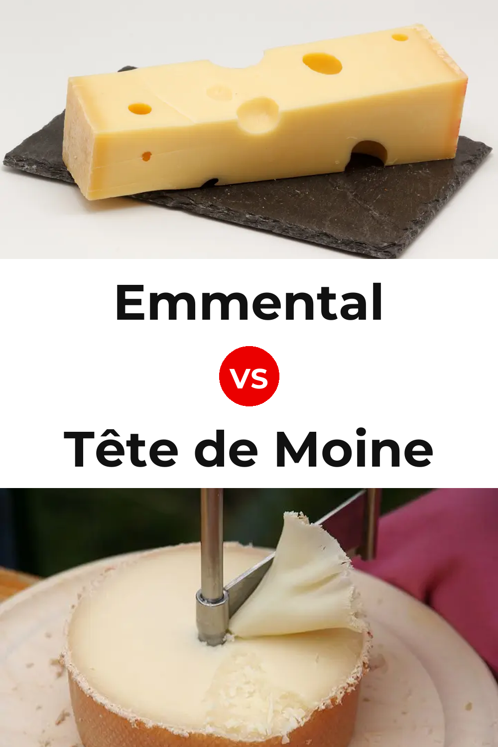Emmental Cheese vs Tête de Moine Cheese Pinterest comparison