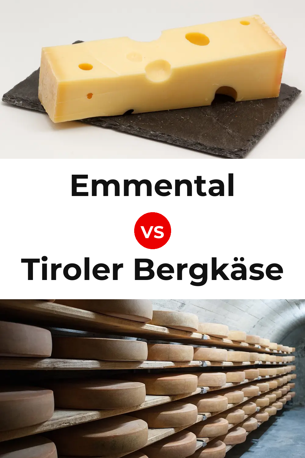Emmental Cheese vs Tiroler Bergkäse Cheese Pinterest comparison