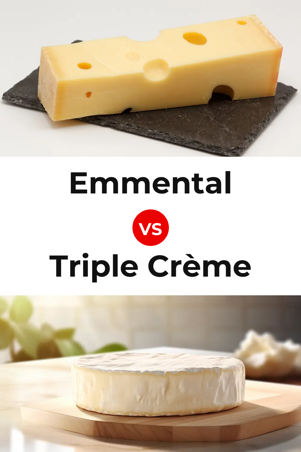 Emmental Cheese vs Triple Crème Cheese Pinterest comparison