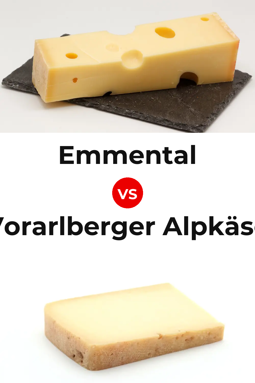 Emmental Cheese vs Vorarlberger Alpkäse Cheese Pinterest comparison