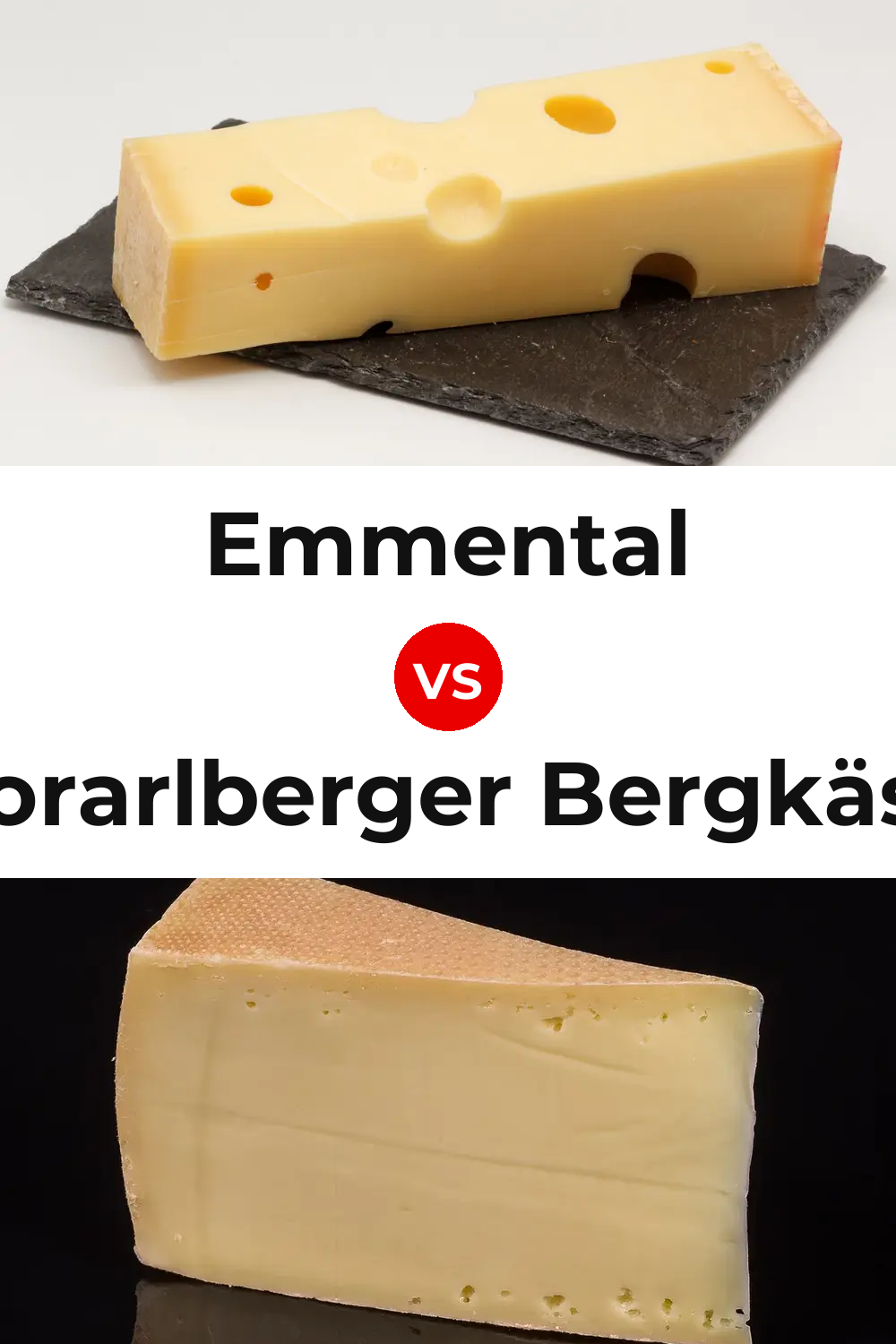 Emmental Cheese vs Vorarlberger Bergkäse Cheese Pinterest comparison