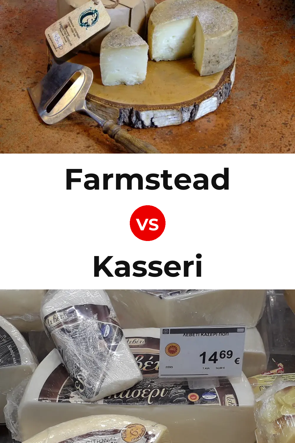 Farmstead Cheese vs Kasseri Cheese Pinterest comparison