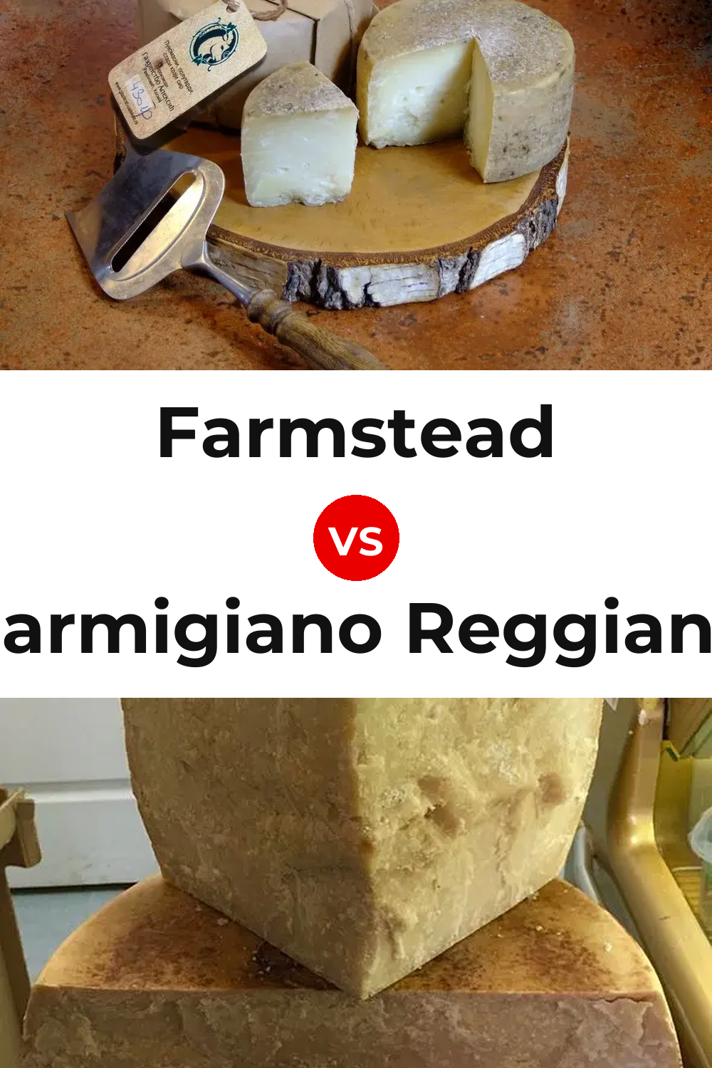 Farmstead Cheese vs Parmigiano Reggiano Cheese Pinterest comparison