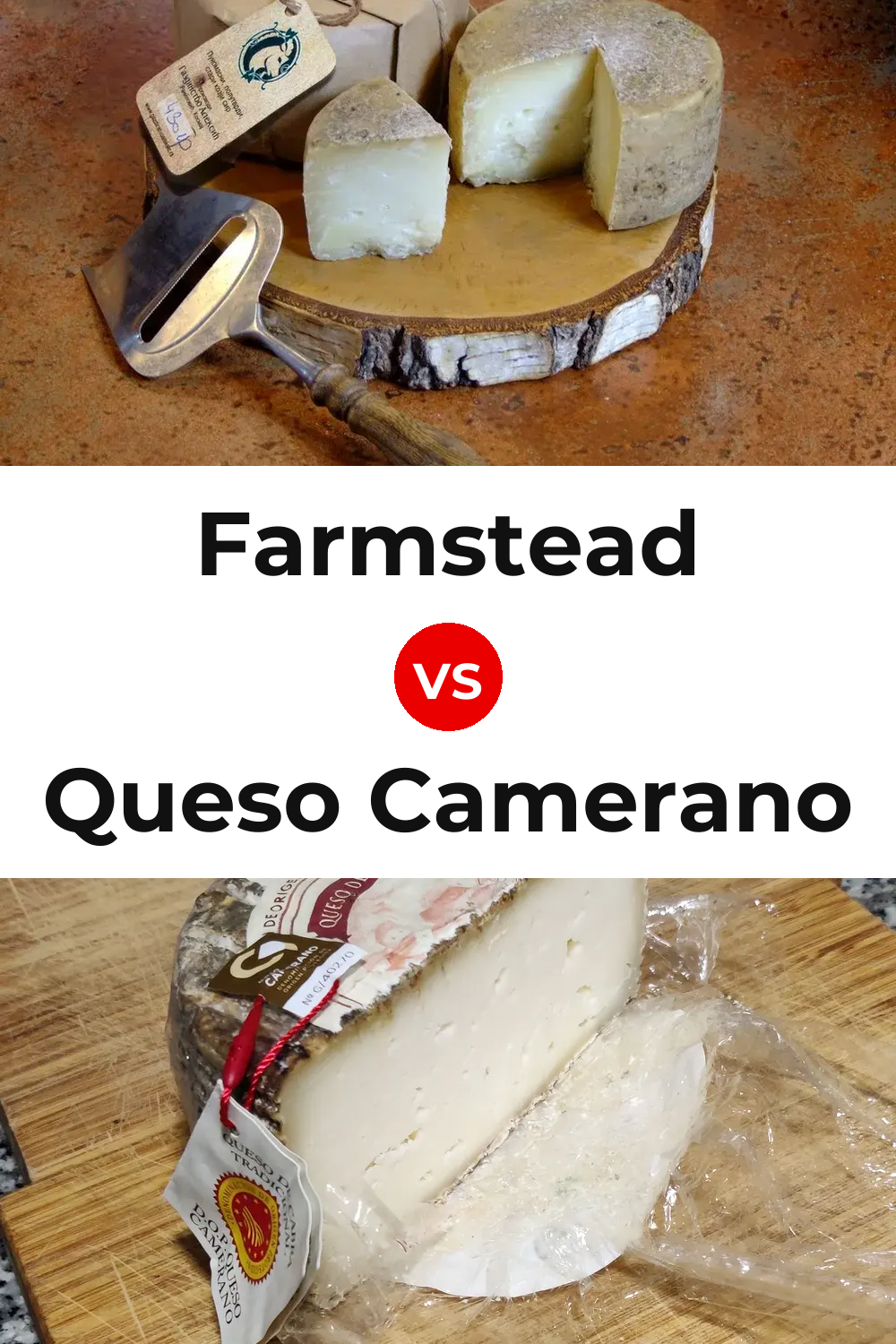 Farmstead Cheese vs Queso Camerano Pinterest comparison