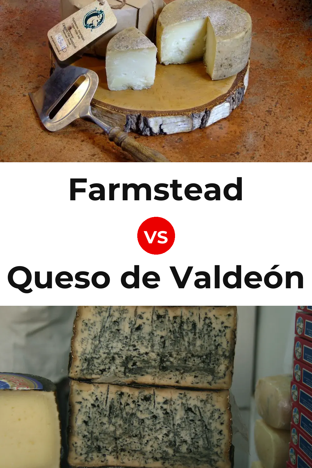 Farmstead Cheese vs Queso de Valdeón Pinterest comparison