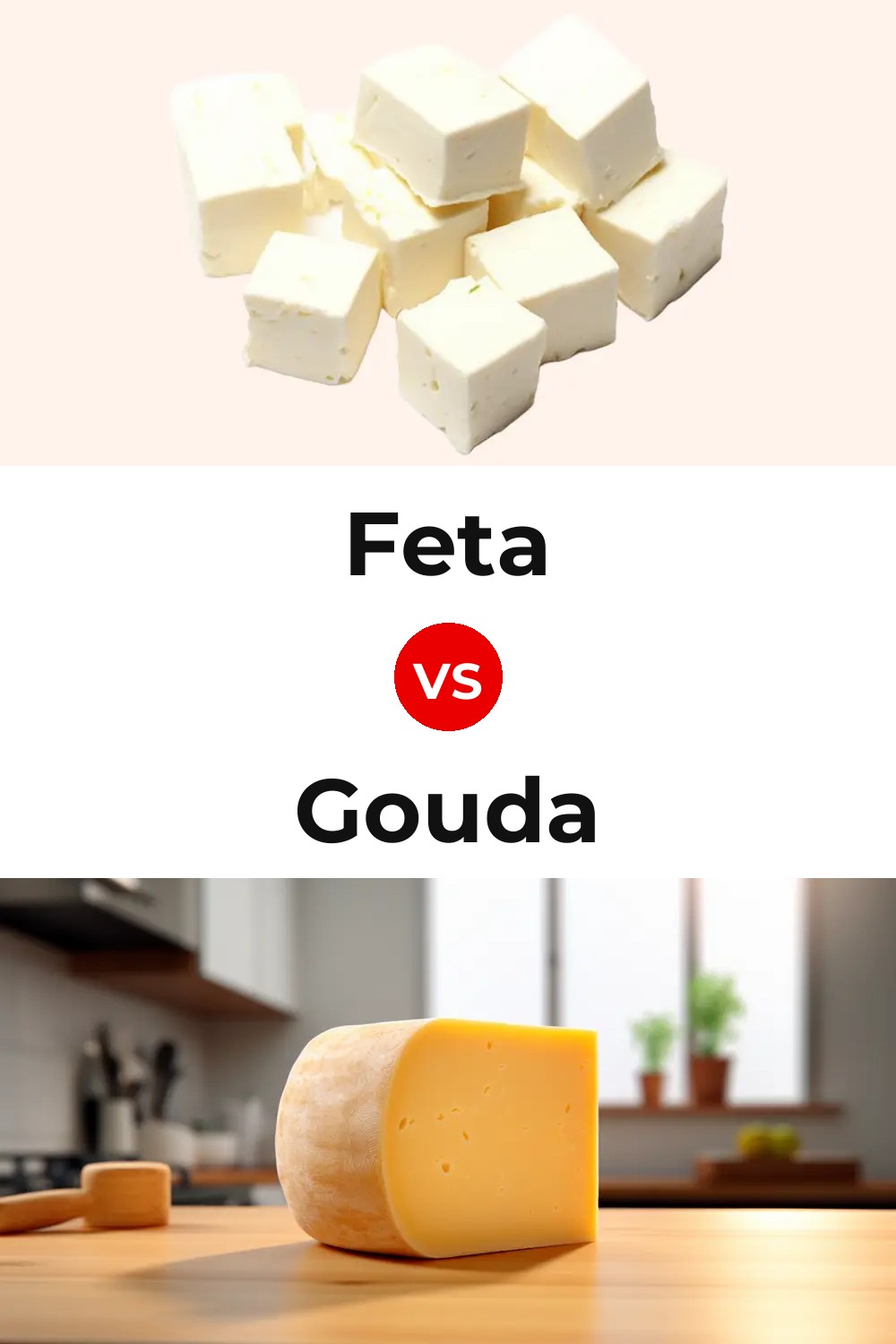 Feta Cheese vs Gouda Cheese Pinterest comparison
