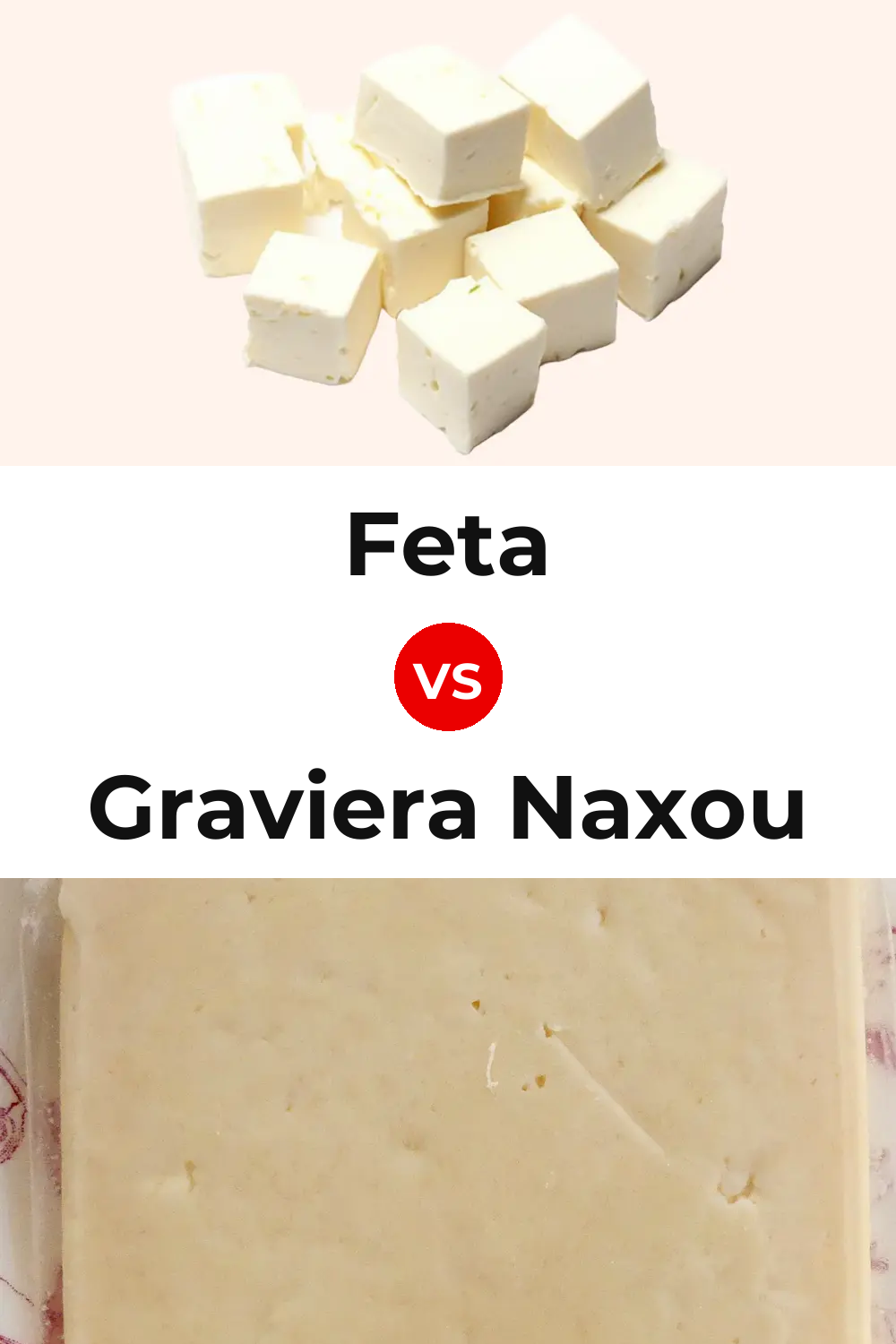 Feta Cheese vs Graviera Naxou Cheese Pinterest comparison