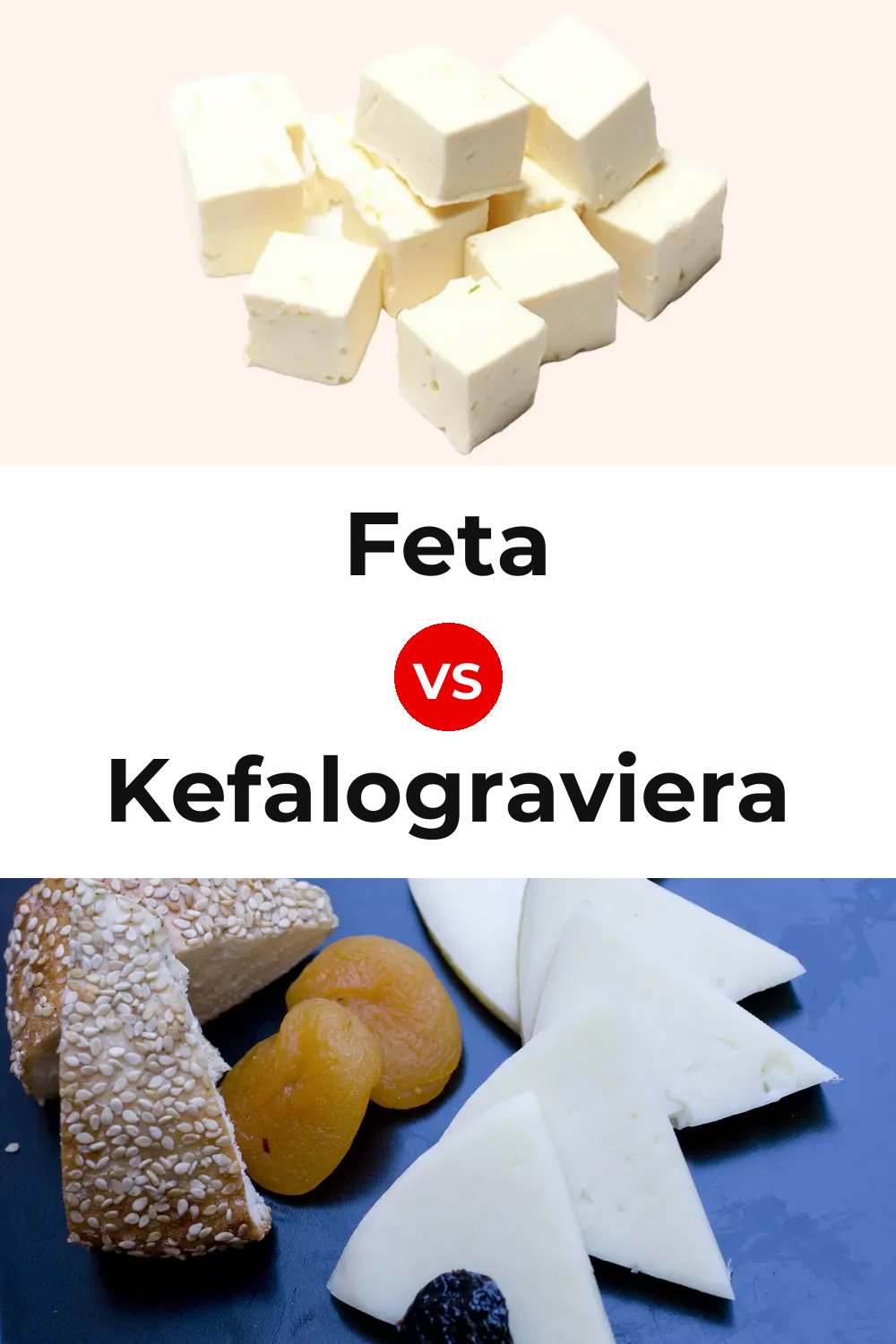 Feta Cheese vs Kefalograviera Cheese Pinterest comparison