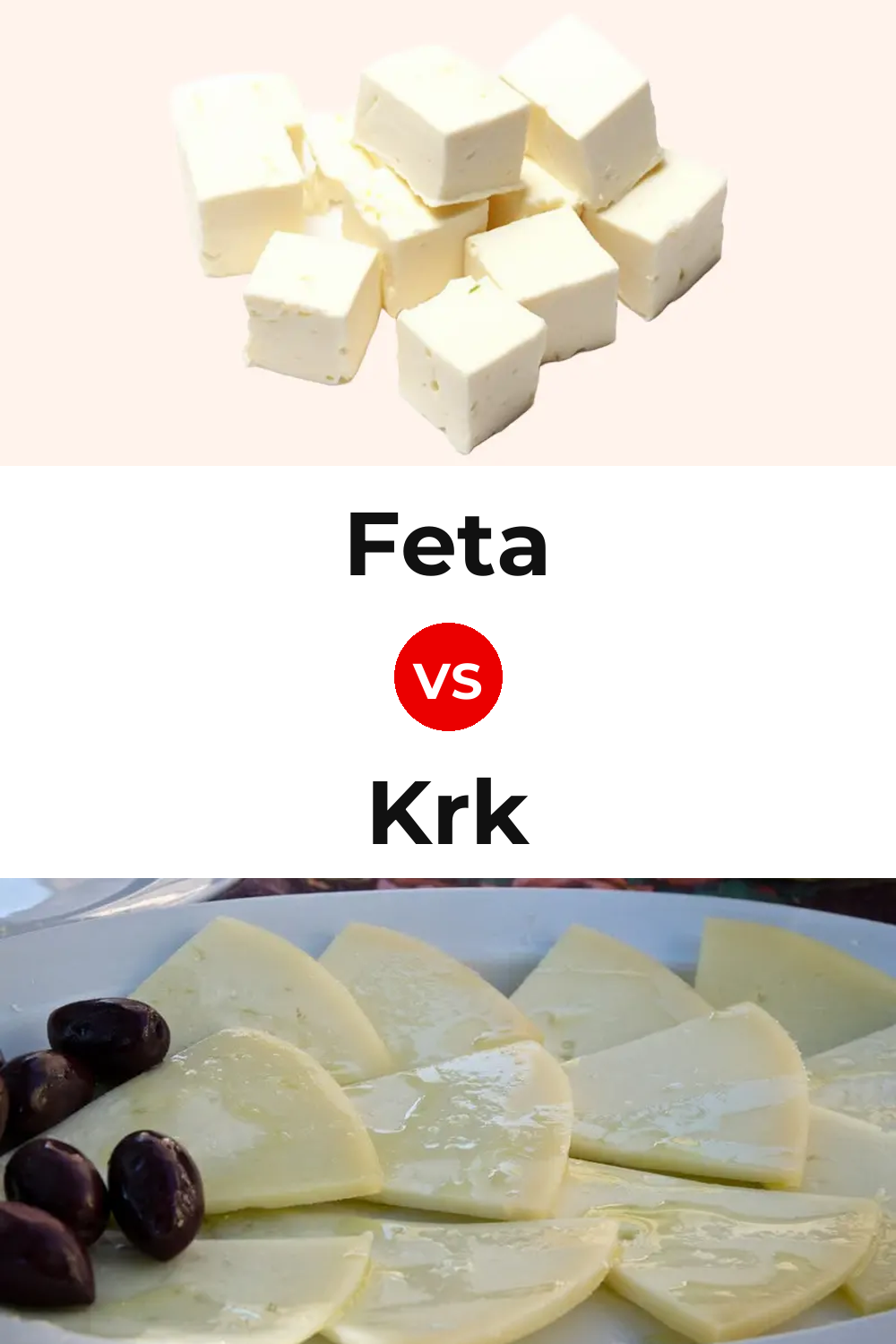 Feta Cheese vs Krk Cheese Pinterest comparison
